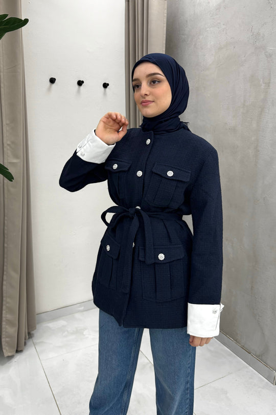 Ceyda – Stijlvolle Navy Blazer voor Dames