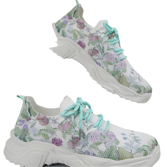 Fiorentina – Sneakers met Bloemenprint en Veters voor Dames