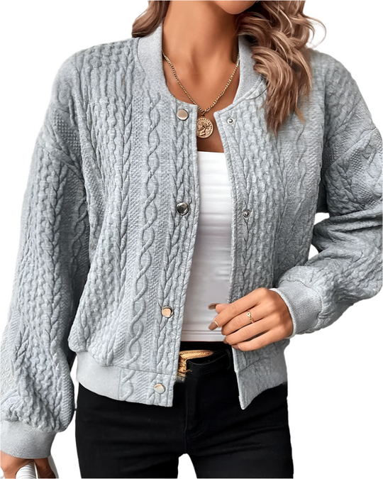 Alessia – Ademend Dames Solid Button Cardigan