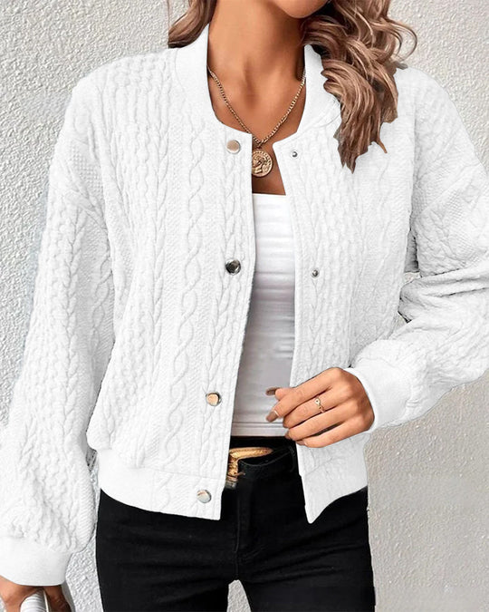 Alessia – Ademend Dames Solid Button Cardigan