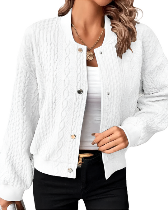 Alessia – Ademend Dames Solid Button Cardigan