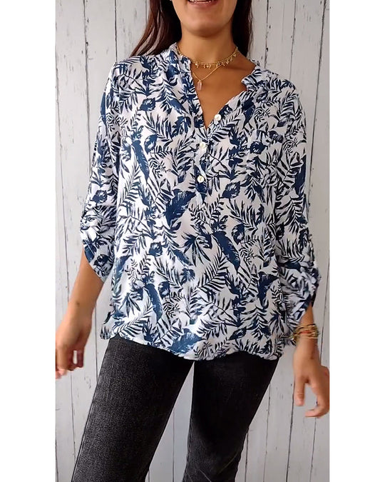 Clara – Casual Blouse voor Dames, geïnspireerd door de Natuur