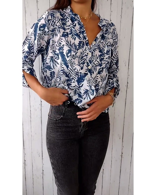 Clara – Casual Blouse voor Dames, geïnspireerd door de Natuur