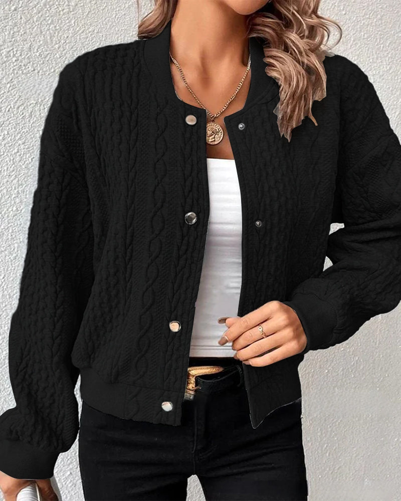 Alessia – Ademend Dames Solid Button Cardigan