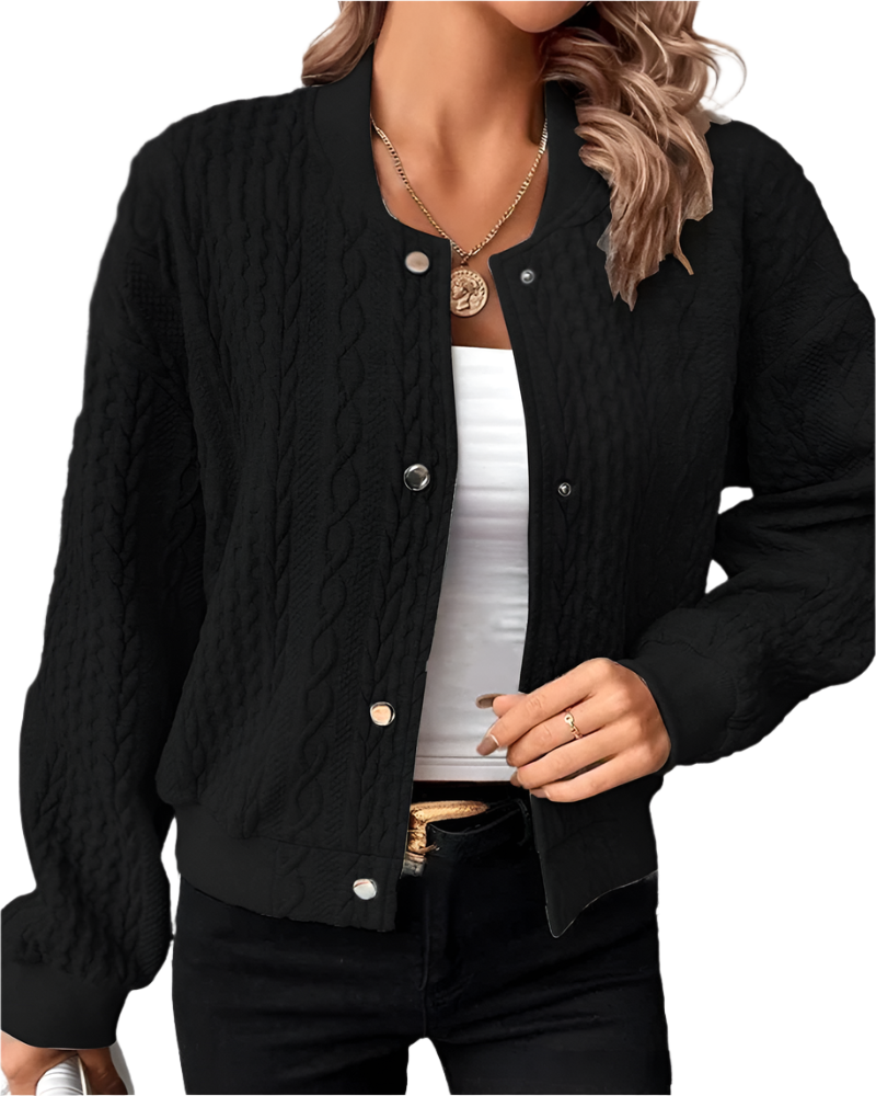 Alessia – Ademend Dames Solid Button Cardigan