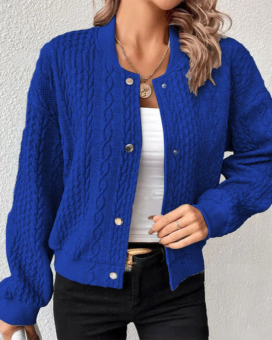 Alessia – Ademend Dames Solid Button Cardigan