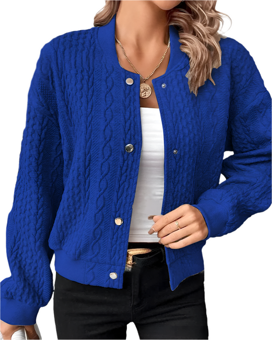 Alessia – Ademend Dames Solid Button Cardigan