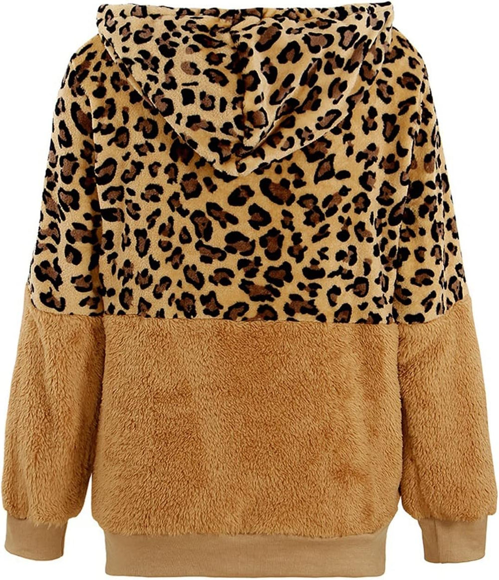 Clara – Oversized Dames Hoodie van Nepbont met Luipaardprint