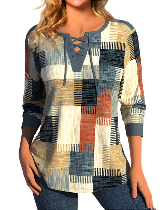 Janna – Geometrisch Design Dames Top