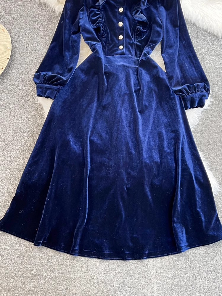 Zhavia – Elegante A-lijn Velours Jurk voor Dames