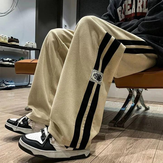 Hiroshi – Japanse Corduroy Straight Sweatpants voor Mannen