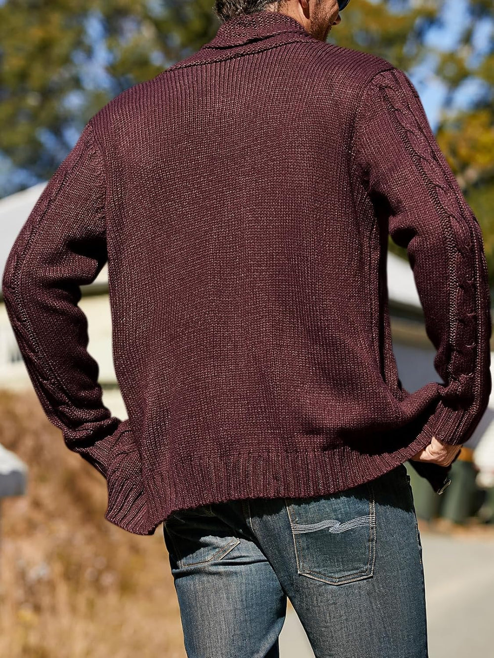 Cooper – Slim-Fit Heren Cardigan met Vlechtpatroon
