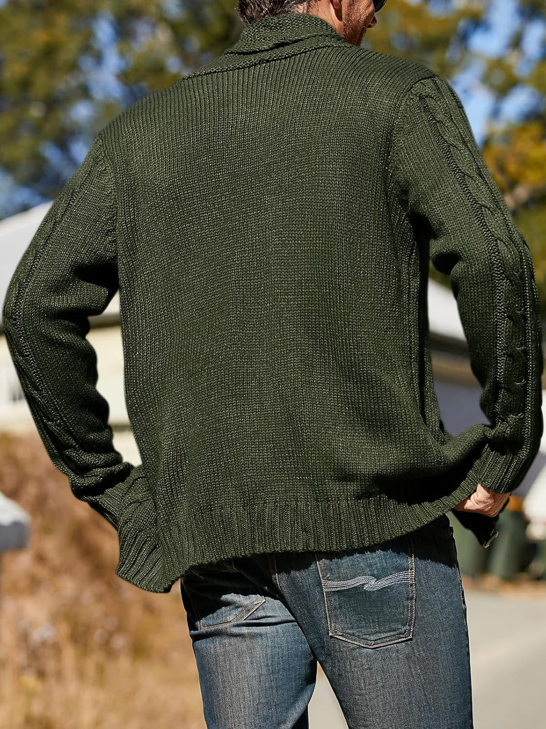 Cooper – Slim-Fit Heren Cardigan met Vlechtpatroon