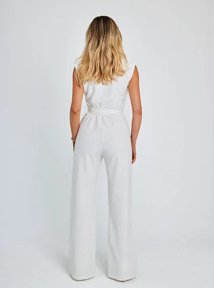 Giovanna – Dames Mouwloze Jumpsuit met Wijde Pijpen