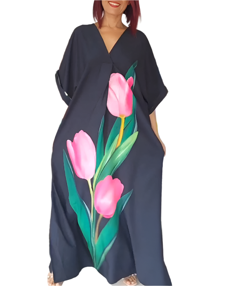 Lucia – Jurk met Tulpenprint voor Dames