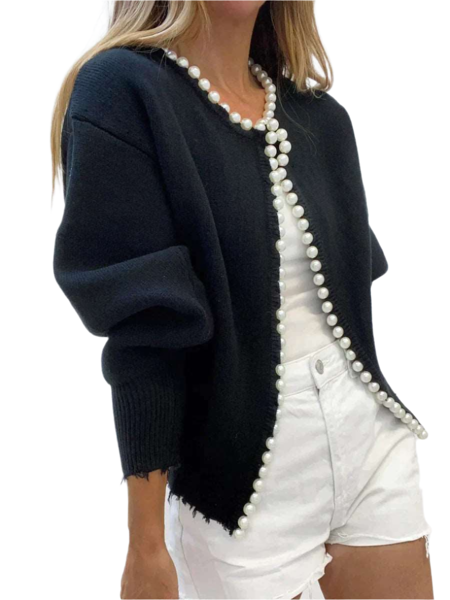 Lucia – Luxe Vrouwen Handgebreide Beaded Cardigan