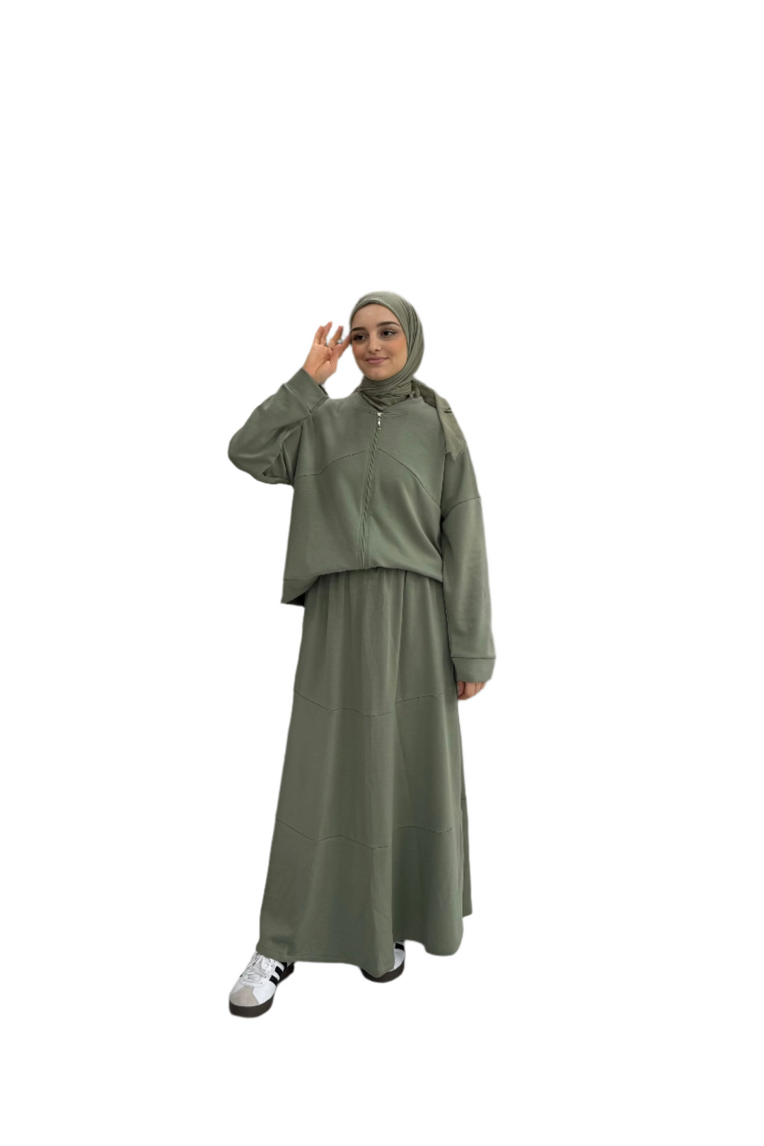 Mariam – Elegante Olive Dames Outfit Set