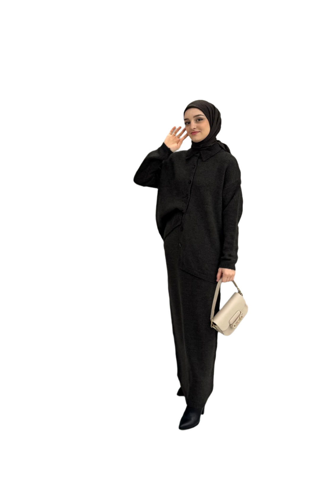 Adela – Elegante Bruin Outfit Set voor Dames