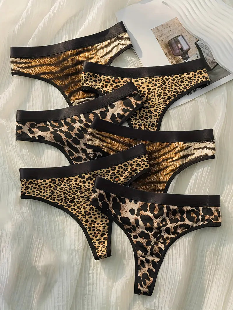Valentina – Vrouwen's Seamless Leopard Thong Set