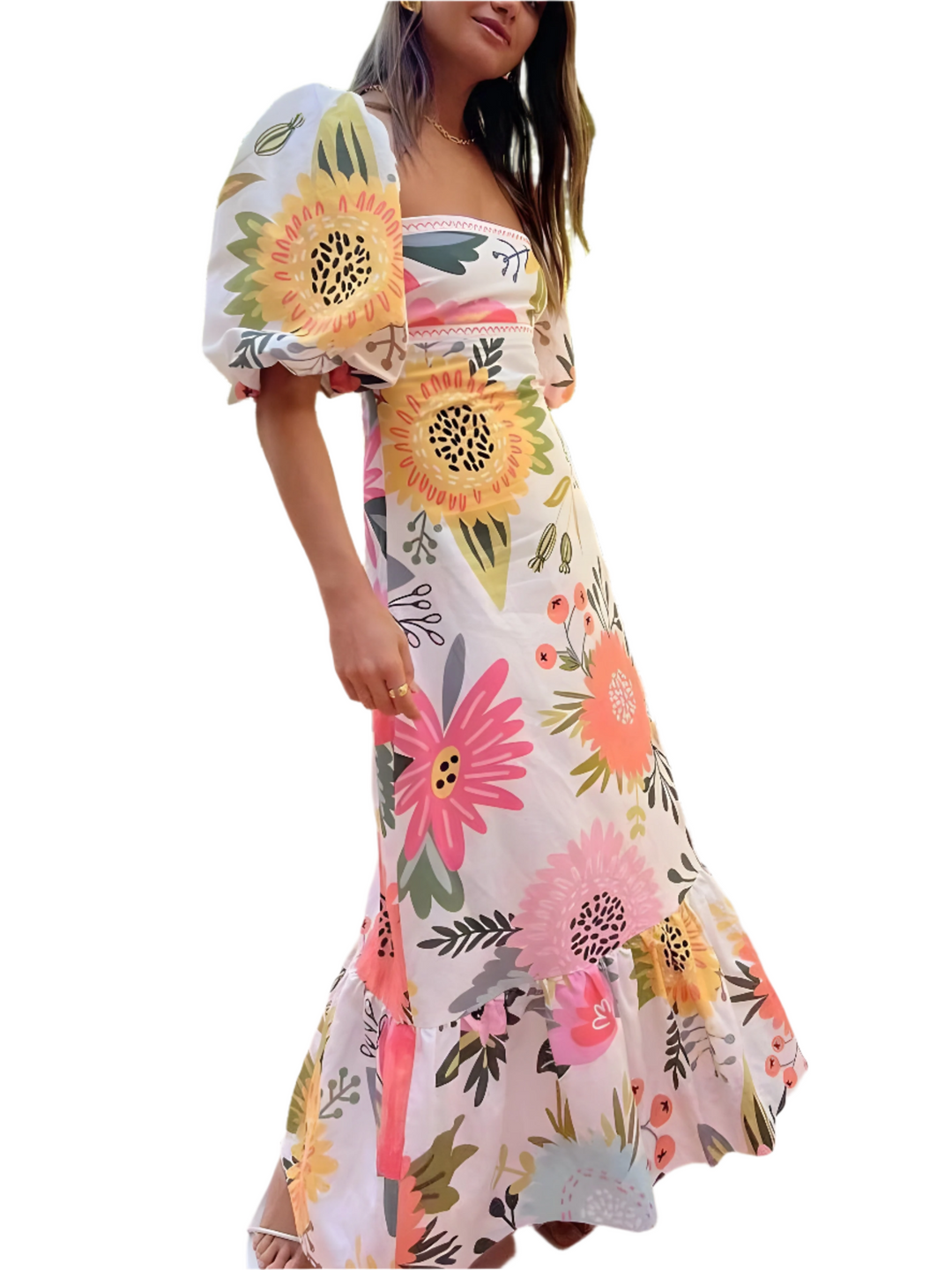 Isabelle – Bloemen Elegantie Maxi Jurk voor Dames