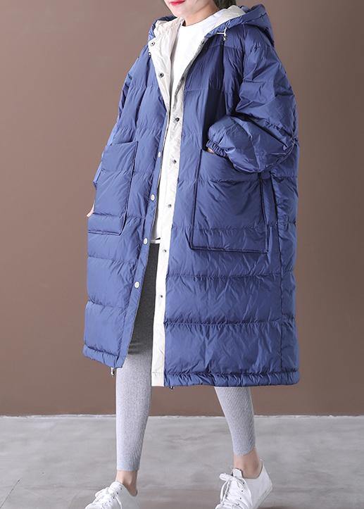 Francesca – Luxe Blauwe Eendendonsjas voor Dames