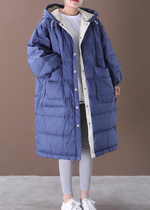 Francesca – Luxe Blauwe Eendendonsjas voor Dames