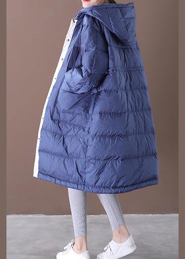 Francesca – Luxe Blauwe Eendendonsjas voor Dames
