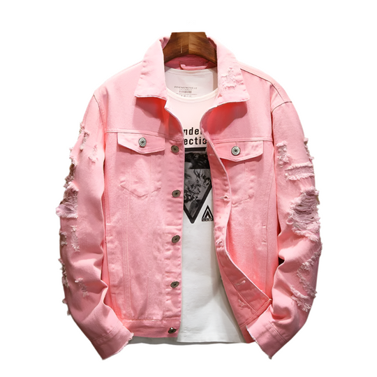Dave – Trendy Versleten Denim Heren Jas