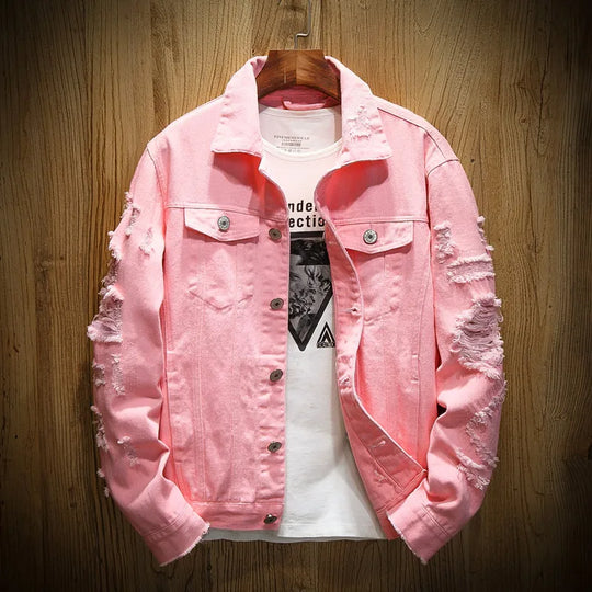Dave – Trendy Versleten Denim Heren Jas
