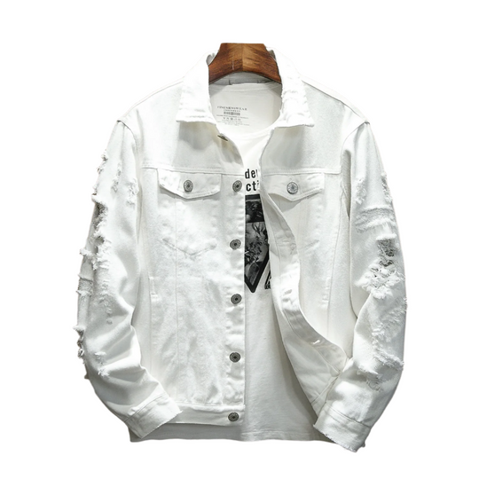 Dave – Trendy Versleten Denim Heren Jas