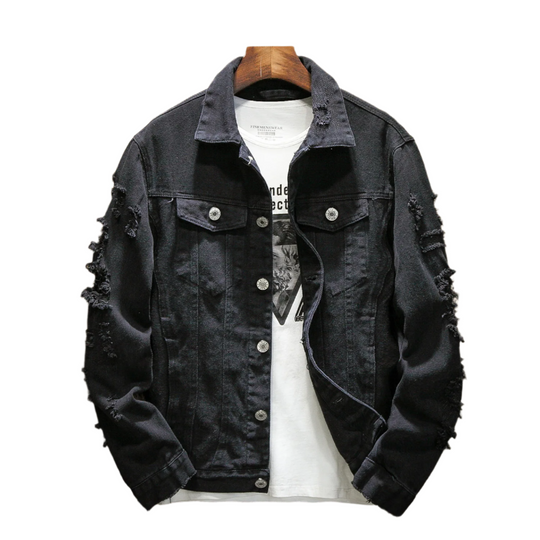 Dave – Trendy Versleten Denim Heren Jas