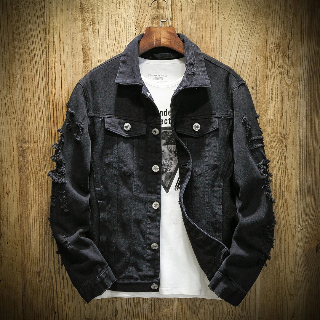 Dave – Trendy Versleten Denim Heren Jas