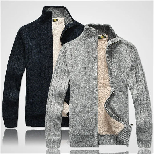 Francesco – Dikke Fleece Gebreide Winter Cardigan voor Heren