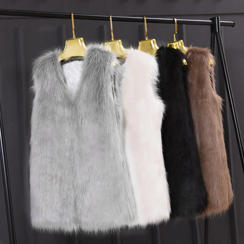 Alessandra – Luxe Faux Fur Dames Mouwloos Jas Vest