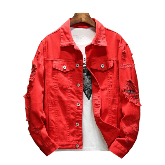 Dave – Trendy Versleten Denim Heren Jas