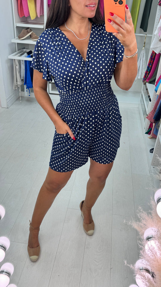 Chloe – Polkadot Vrouwen Zomer Playsuit