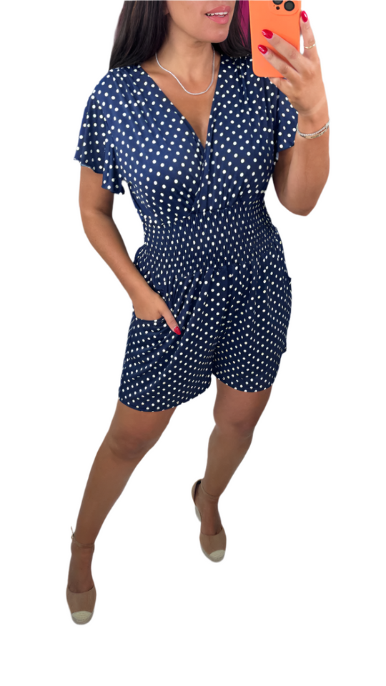 Chloe – Polkadot Vrouwen Zomer Playsuit