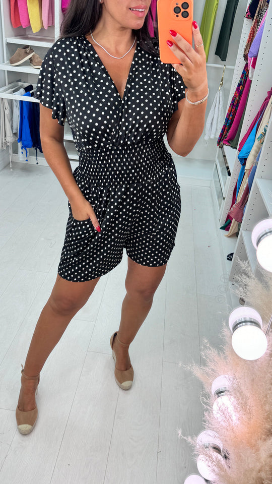 Chloe – Polkadot Vrouwen Zomer Playsuit