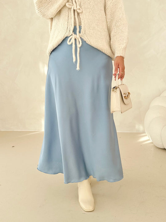 Yara – Elegante Satin Midi Rok voor Dames