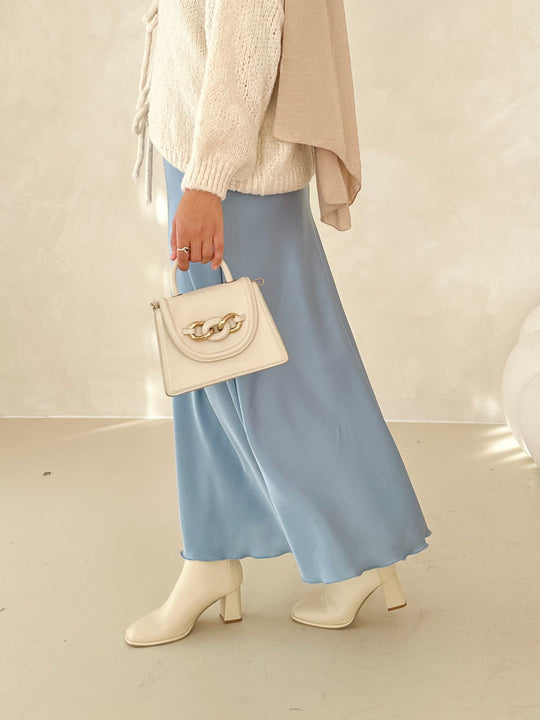 Yara – Elegante Satin Midi Rok voor Dames