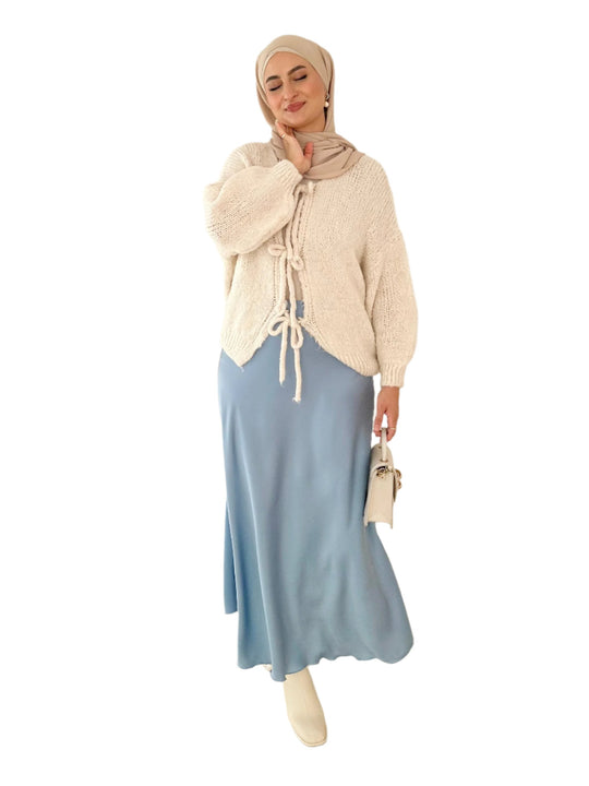 Yara – Elegante Satin Midi Rok voor Dames