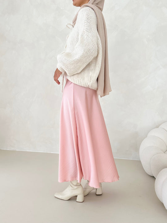 Yara – Elegante Satin Midi Rok voor Dames