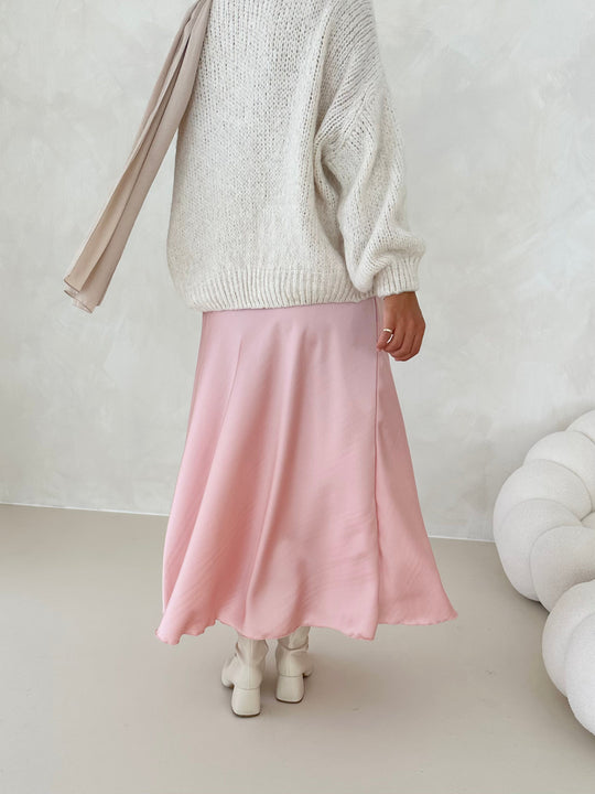 Yara – Elegante Satin Midi Rok voor Dames