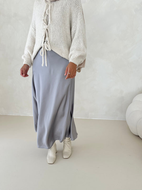 Yara – Elegante Satin Midi Rok voor Dames