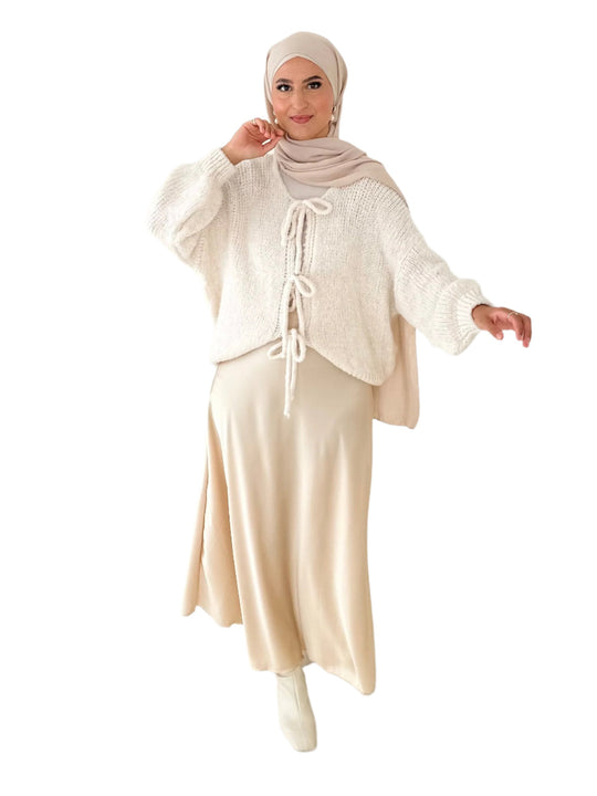 Yara – Elegante Satin Midi Rok voor Dames