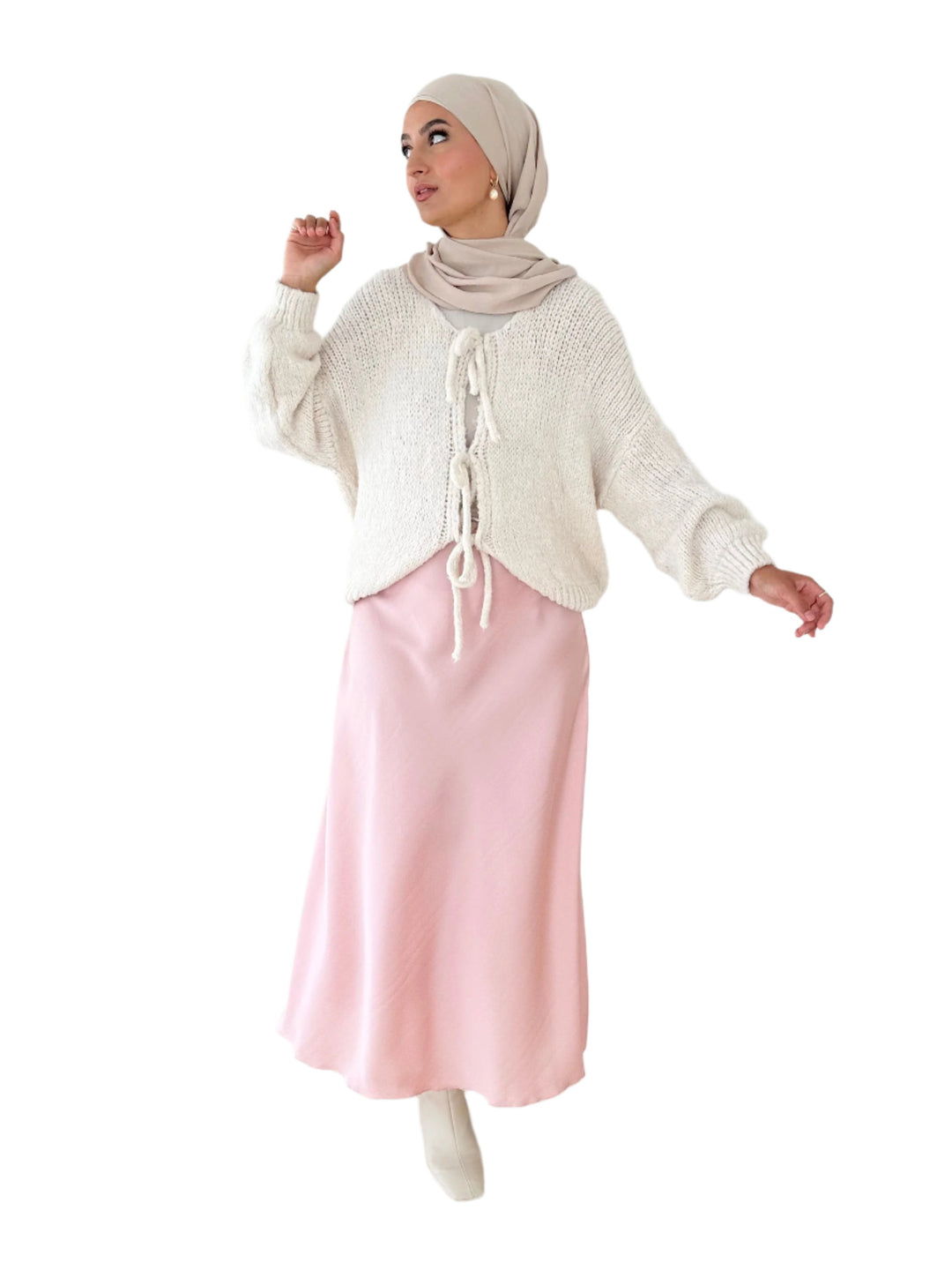 Yara – Elegante Satin Midi Rok voor Dames