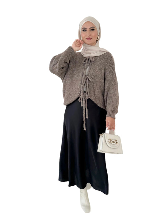 Yara – Elegante Satin Midi Rok voor Dames
