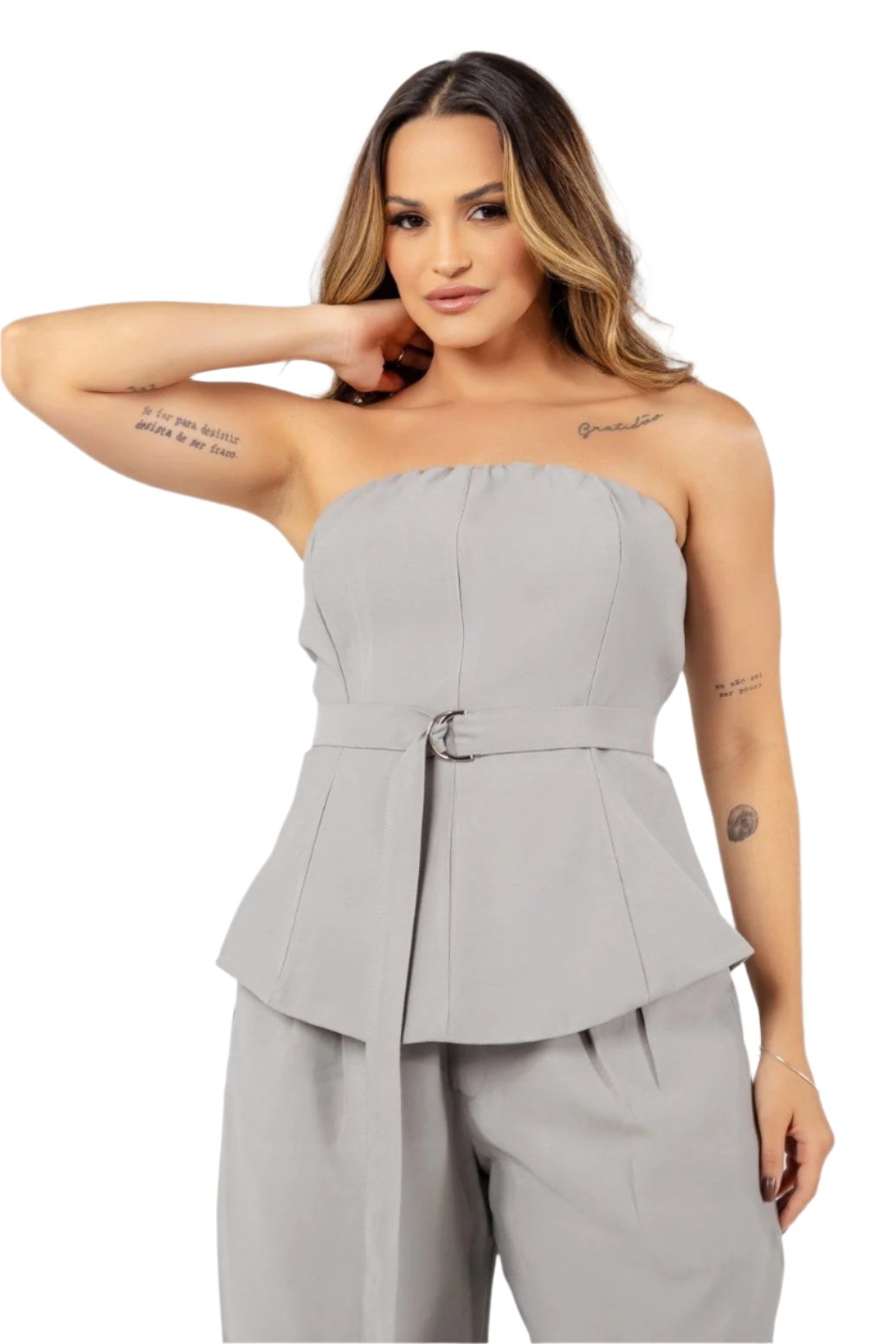Isabella – Off-Shoulder Blouse met Tailleceintuur voor Dames