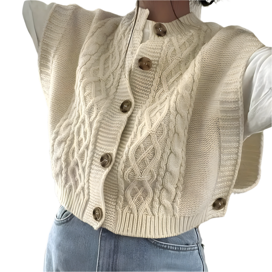 Elena – Cozy Kabeltrui Vest voor Dames