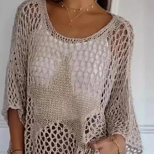 Salma – Ster-Mesh Vrouwen Haakblouse
